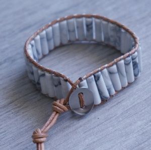Marble Brown Leather Bracelet